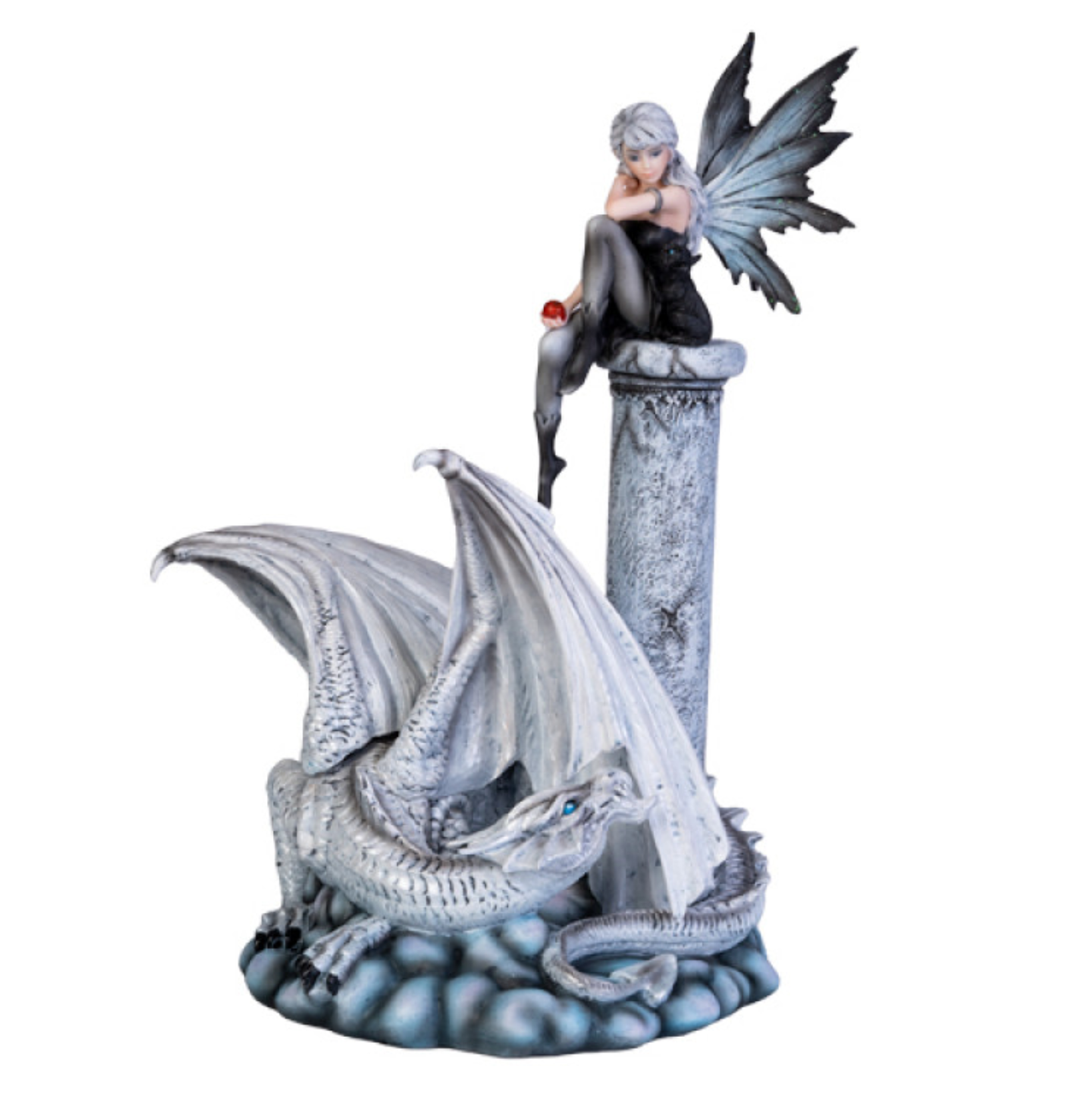 White Fairy Keeper Dragon Figurine