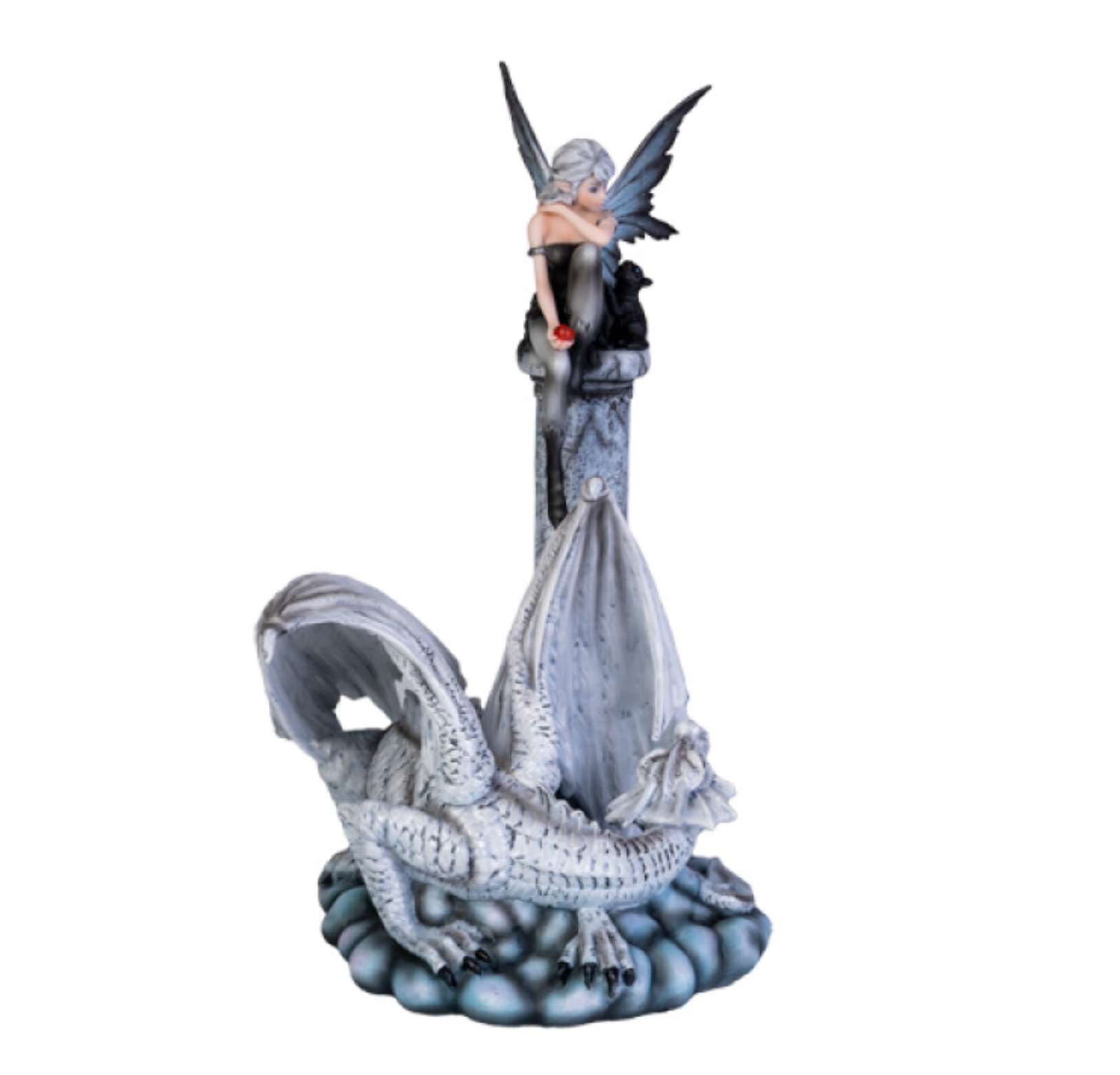 White Fairy Keeper Dragon Figurine