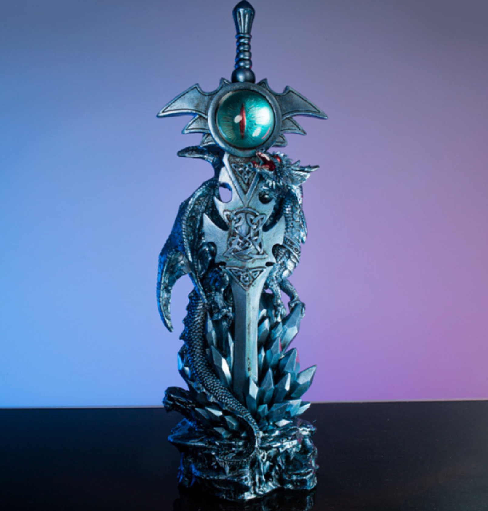 Ice Dragon on Sword Figurine