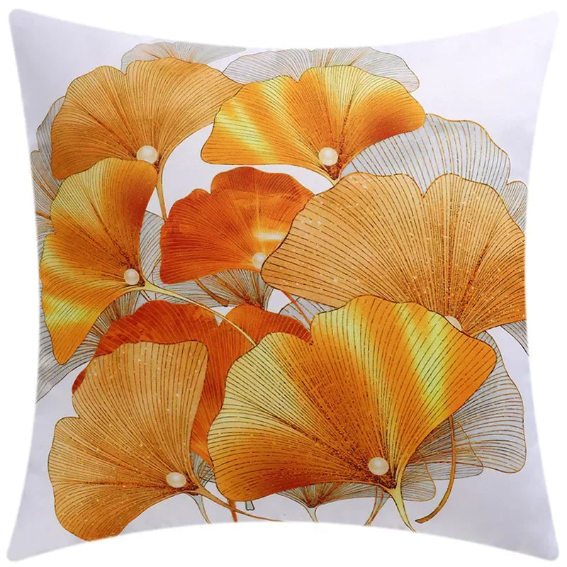 Yellow Grey Flower Cushion Covers