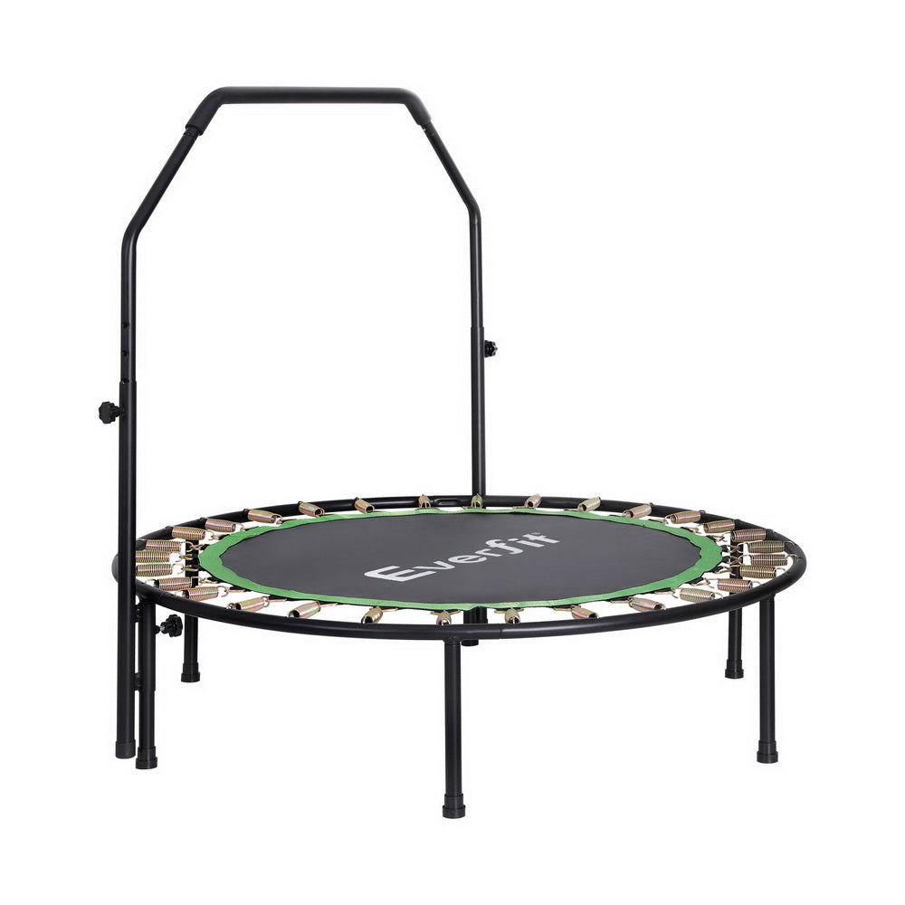 Everfit 48inch Round Fitness Trampoline Rebounder Adjustable Handrail Green