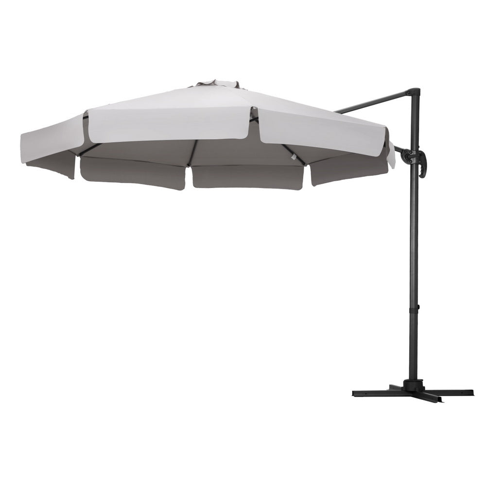 Instahut 3m Outdoor Umbrella Cantilever 360 Degree Tilt Beach Roma Grey