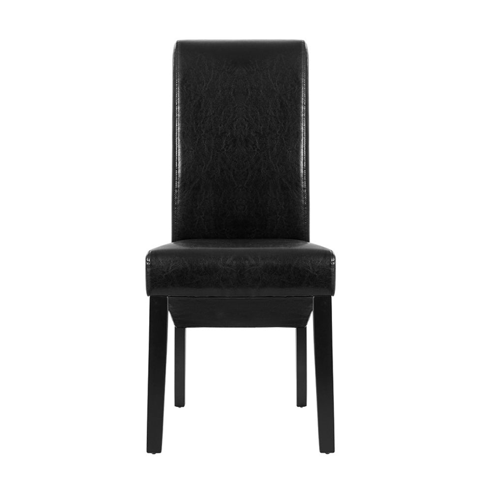 Artiss Dining Chairs Set of 2 Leather Parsons Chair Black