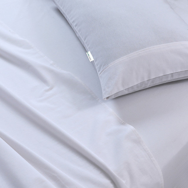 Elan Linen 100% Egyptian Cotton Vintage Washed 500TC White King Single Bed Sheets Set