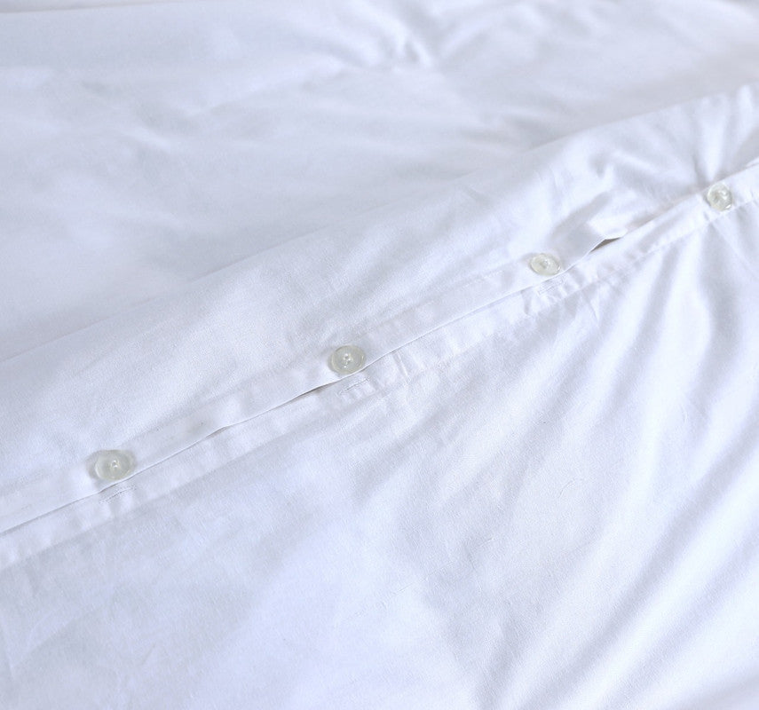 Elan Linen 100% Egyptian Cotton Vintage Washed 500TC White Queen Quilt Cover Set