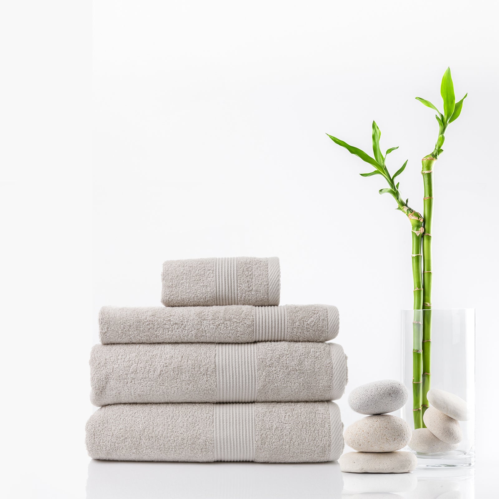 Royal Comfort 4 Piece Cotton Bamboo Towel Set 450GSM Luxurious Absorbent Plush - Sea Holly