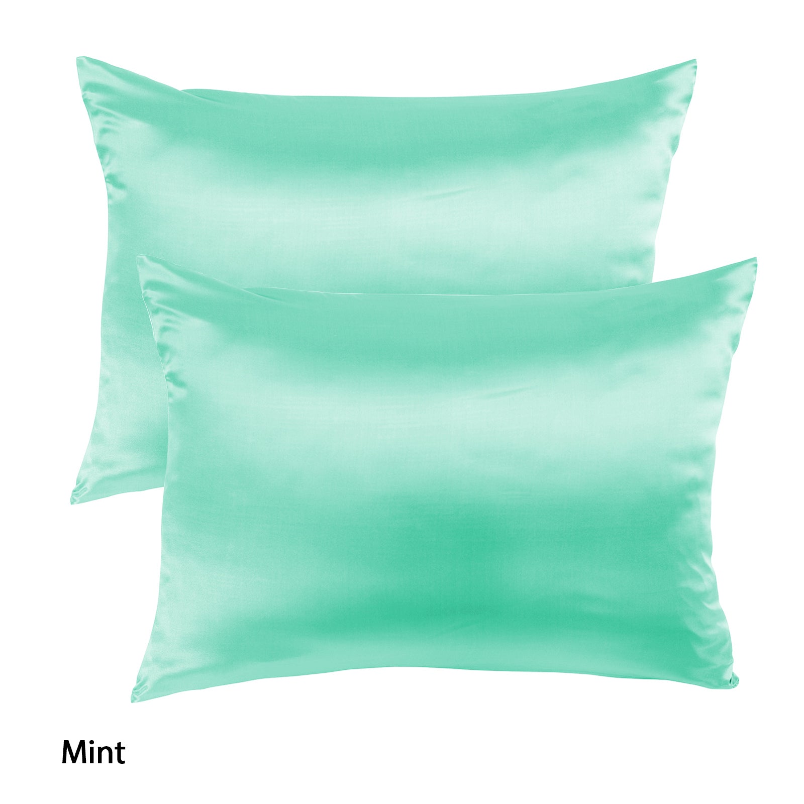 Royal Comfort Mulberry Soft Silk Hypoallergenic Pillowcase Twin Pack 51 x 76cm - Mint