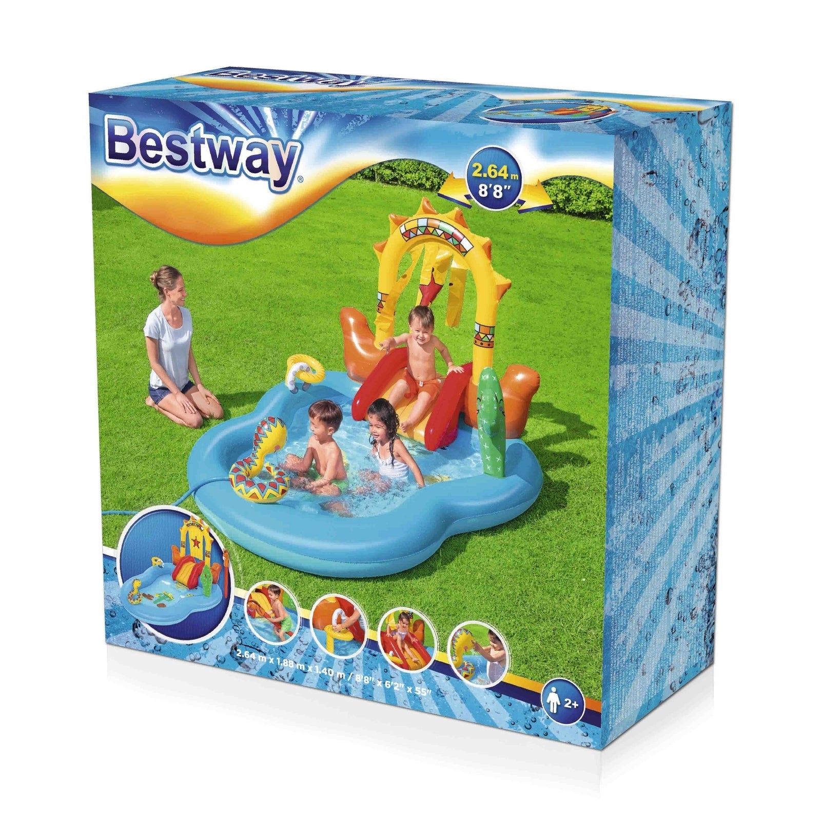 Bestway Wild West Kids Play Inflatable Above Ground Swimming Pool