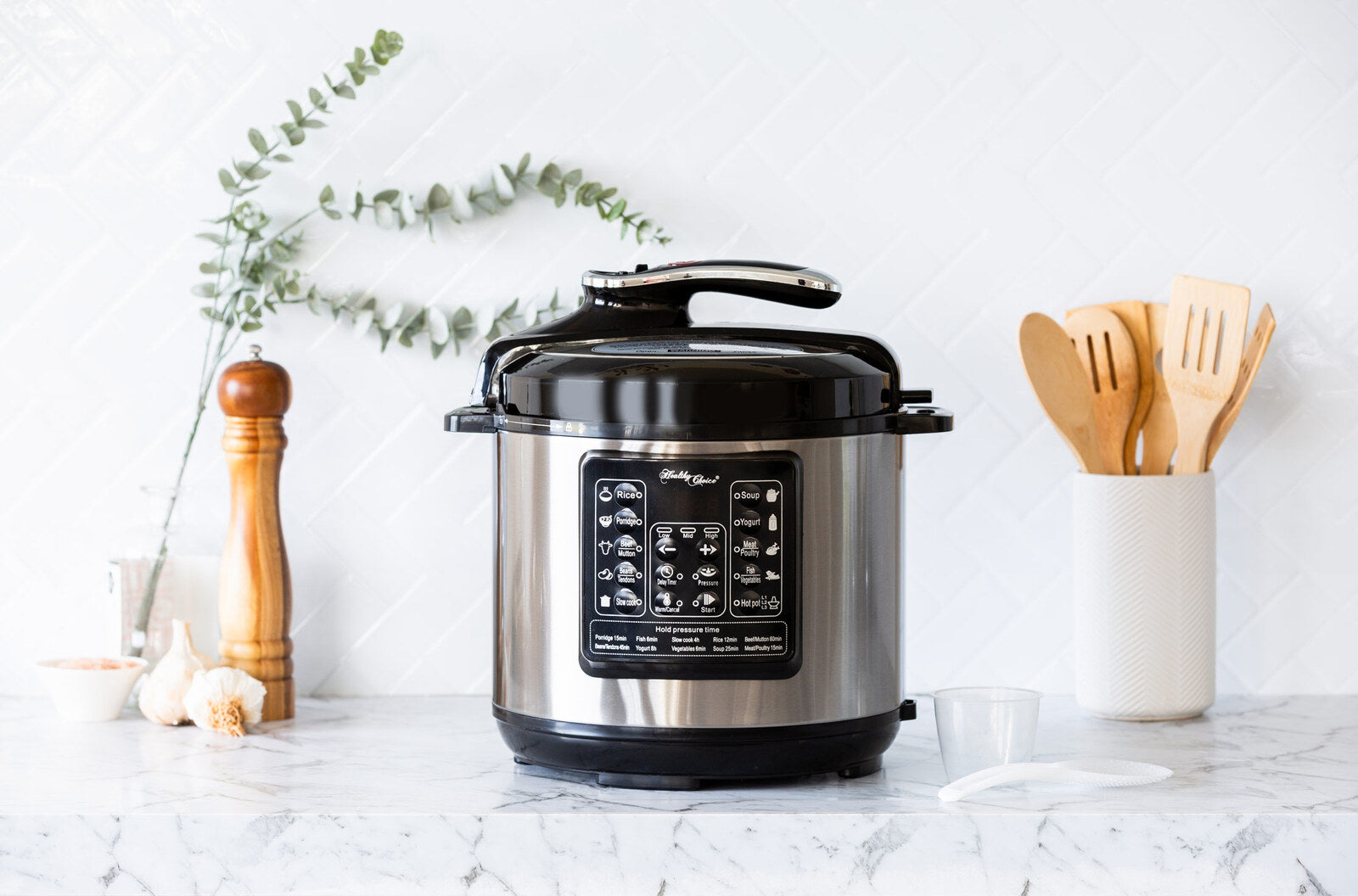 6L Non-stick Electric Pressure Cooker w/ Pressure Gauge