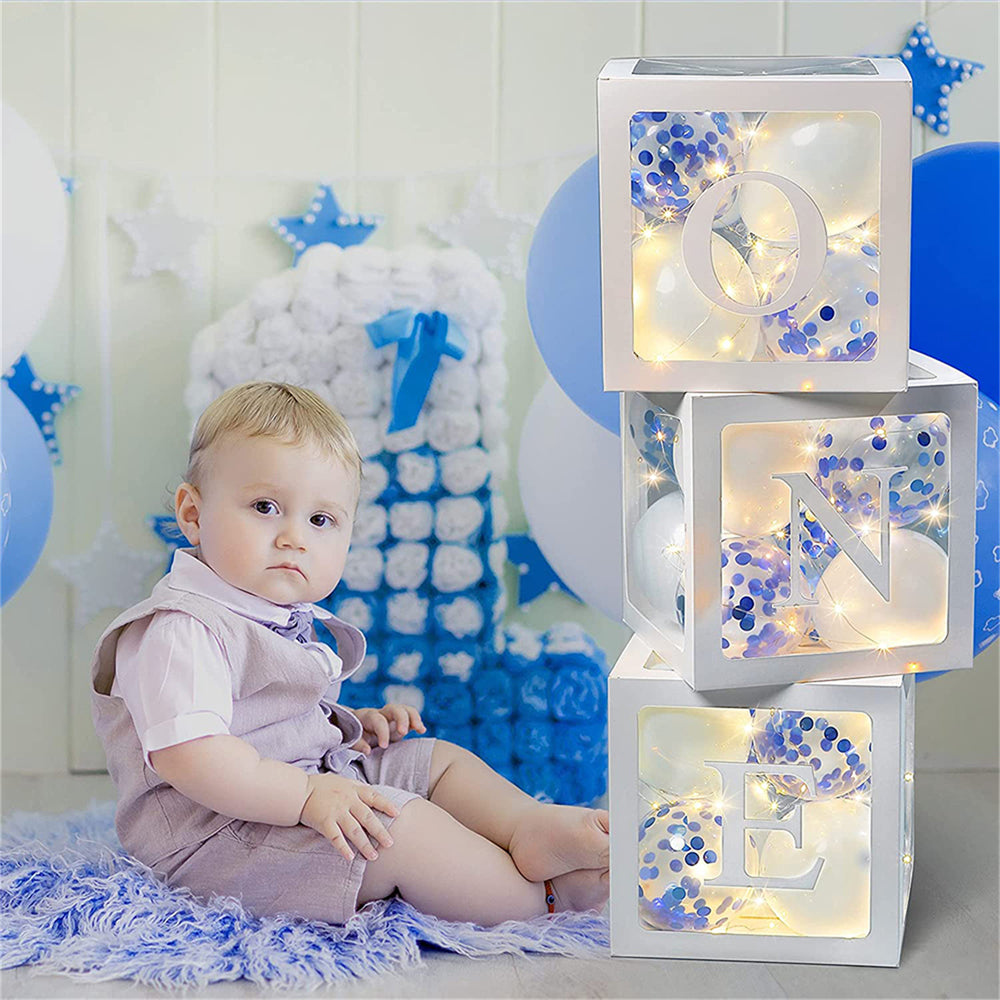 ONE Balloons Box Clear Gift Boxes Gift Birthday Baby Shower Party AU