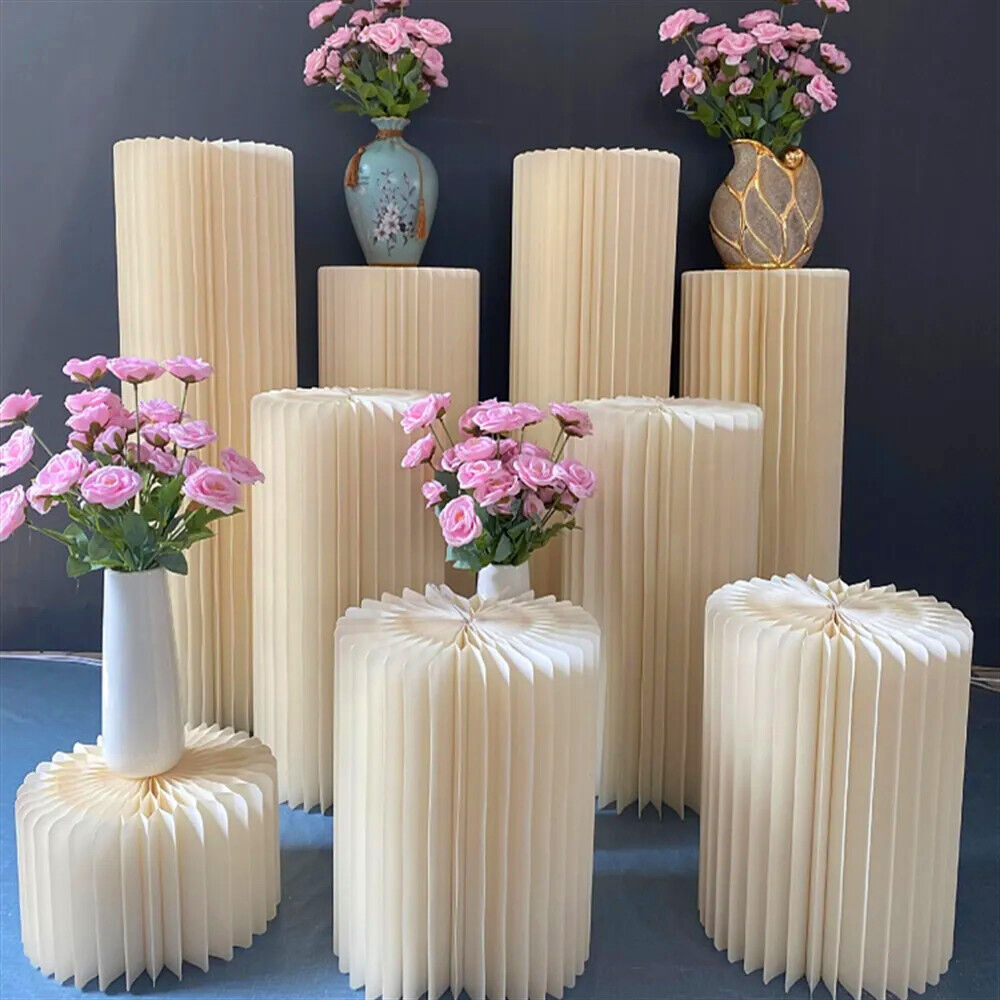 5 Hard Carboard Display Stand Round Plinth Cylinder Pedestal Wedding Flower