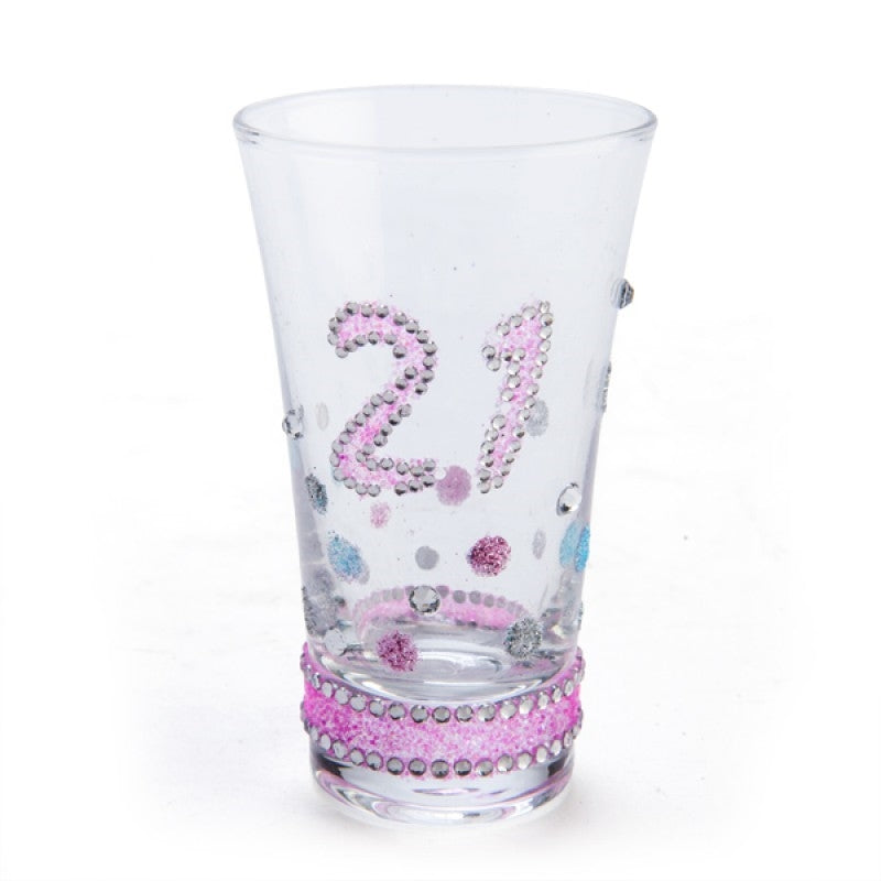 21st Birthday Sparkle Shot Glass