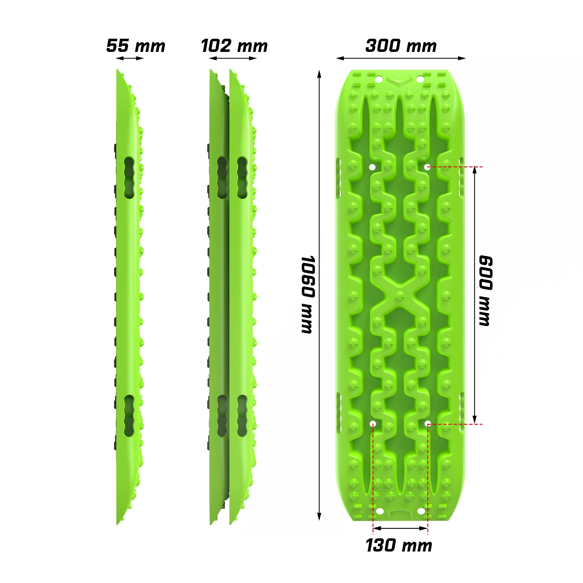 X-BULL Recovery tracks Sand tracks 2 Pairs Sand / Snow / Mud 10T 4WD Gen 3.0 - Green