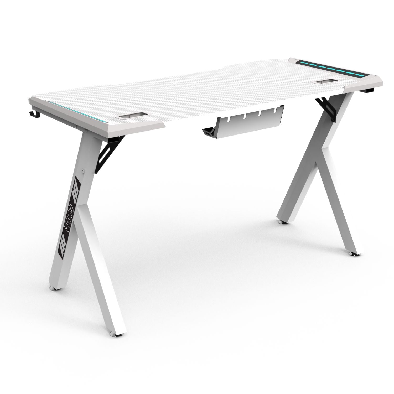 EKKIO RGB Gaming Desk Y Shape White 140cm