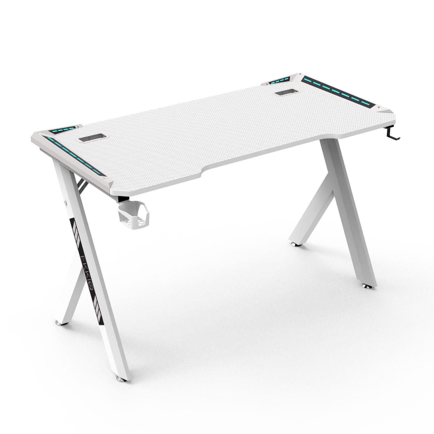 EKKIO RGB Gaming Desk Y Shape White 140cm