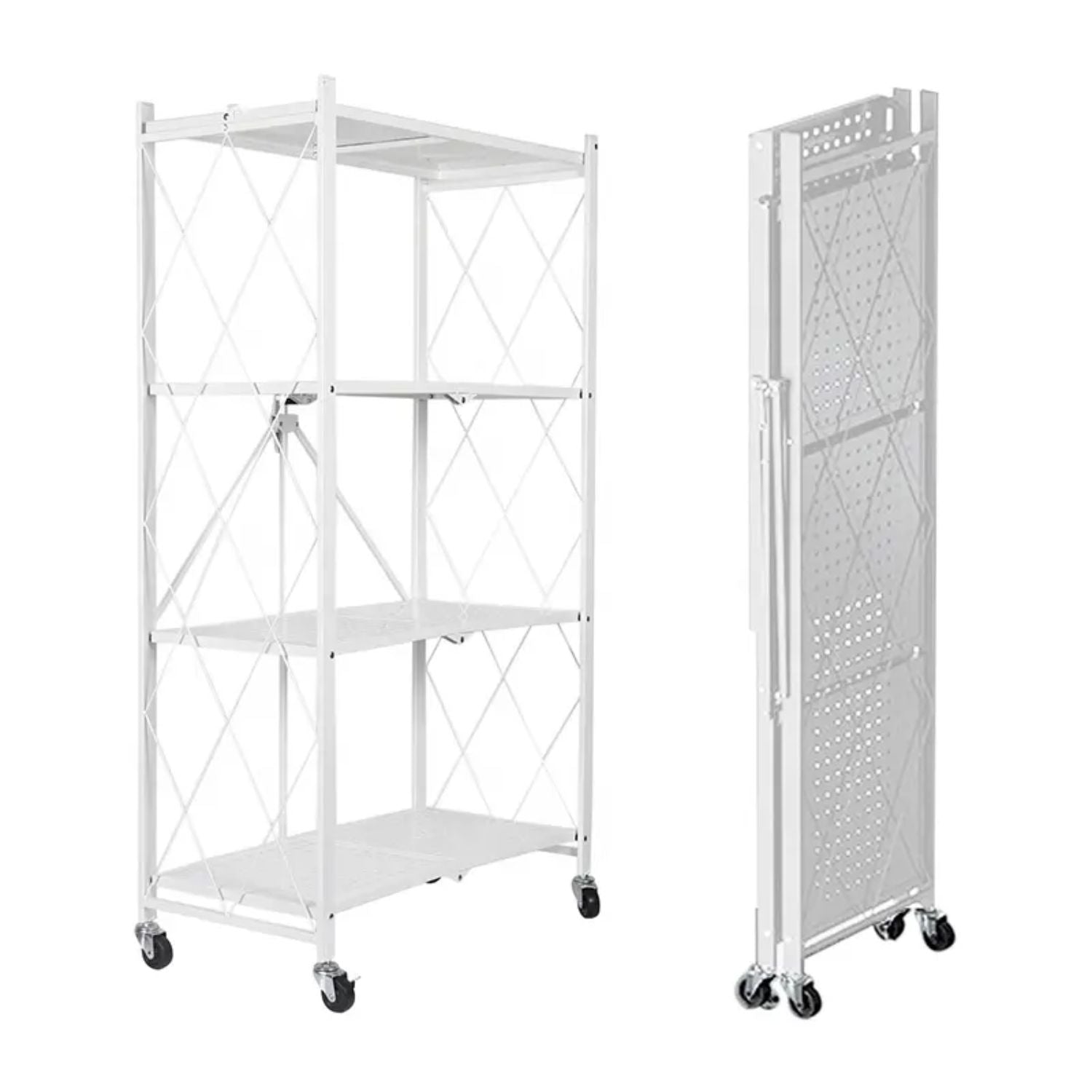 EKKIO Foldable Storage Shelf 4 Tier (White)