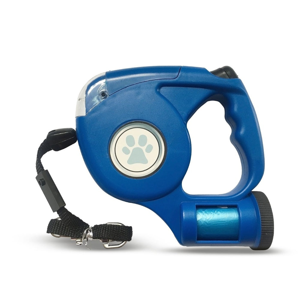 Floofi 3 in 1 Waste Beg LED Leash Blue