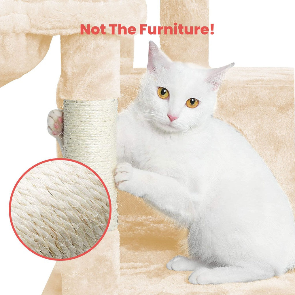 FLOOFI 150cm Plush Cat Condo Cat Tree Beige