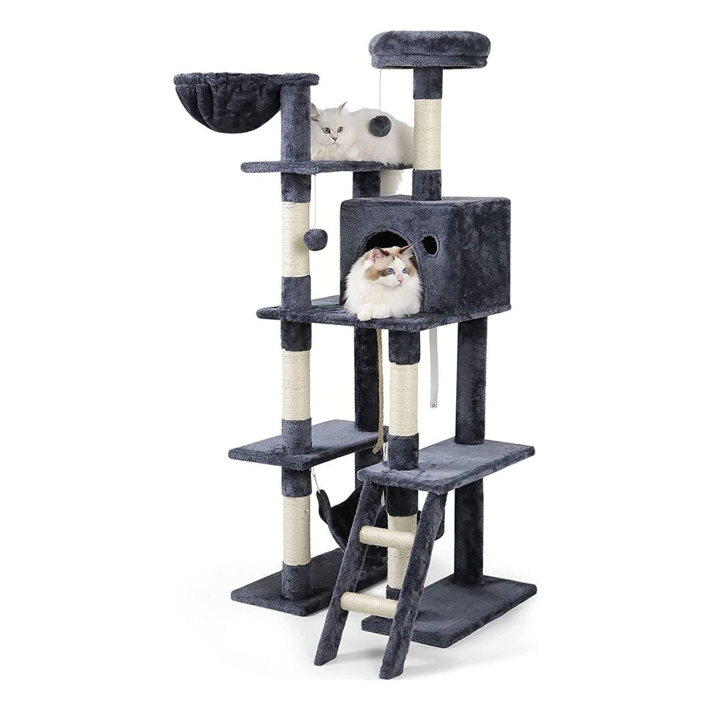 Floofi 155cm Plush Cat Condo Cat Tree Dark Grey