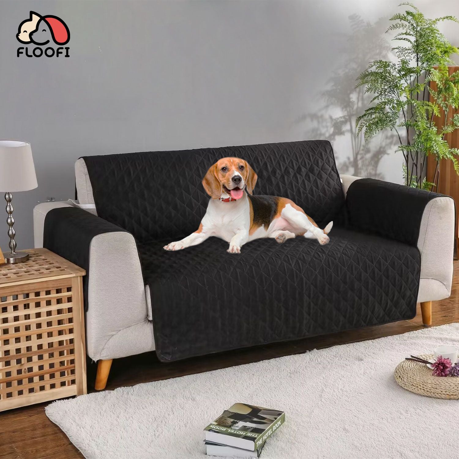 FLOOFI Pet Sofa Cover 3 Seat (Black)