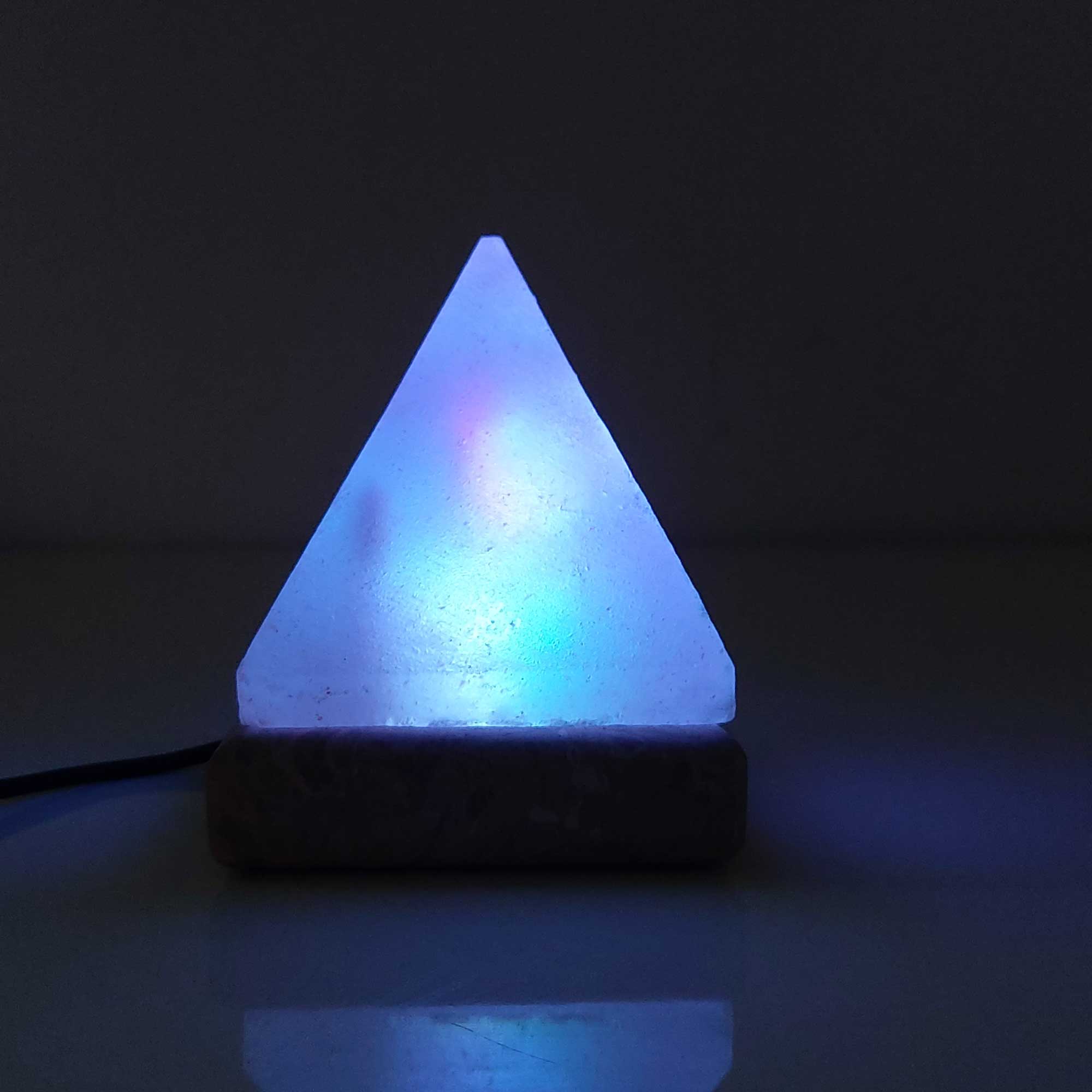 USB Colour Changing Salt Himalayan Lamp - Pyramid Shape Pink Rock LED Light