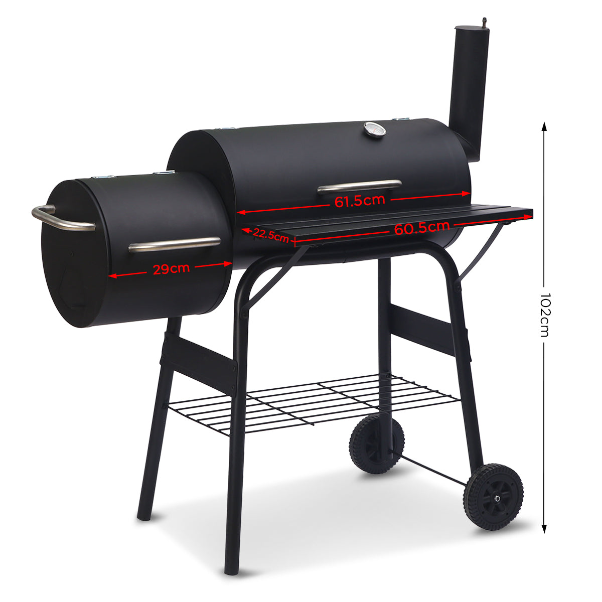 Wallaroo 2-in-1 Outdoor Barbecue Grill & Offset Smoker