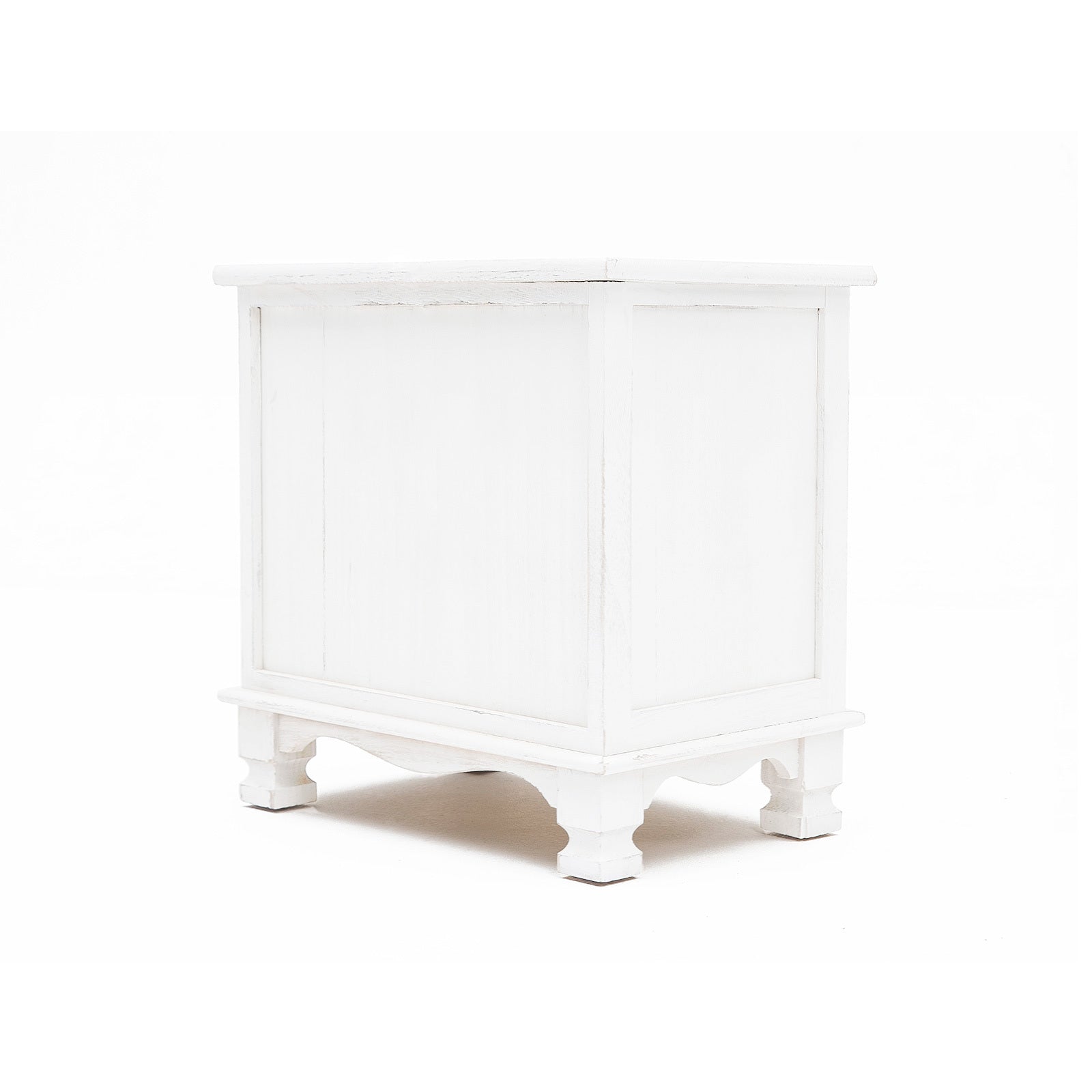 Bedside Table 2 Drawer Vintage Side Table Storage Cabinet Bedroom LYDIA WHITE