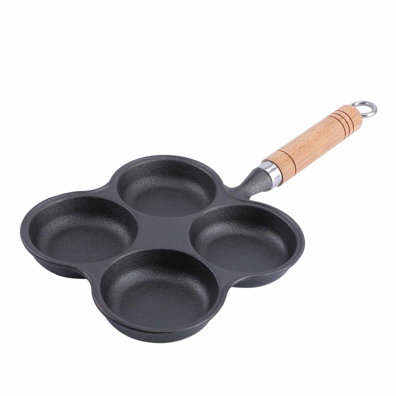 4 Cup Cast Iron Egg Frying Pan Divided Egg Skillet Pan Fried Egg Pan Cooker Pancake Egg Fryer