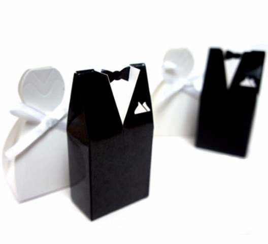 100 Pack 50 Bride Gown 50 Groom Tux Bomboniere Favour Box