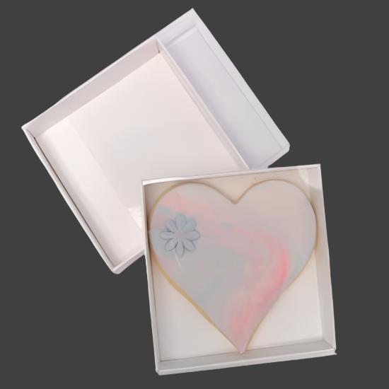 100 Pack of 8cm Display Box- 2cm deep - White Card with Clear Slide On PVC Lid