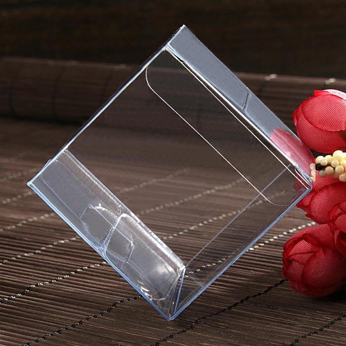 100 Pack of 5cm Clear PVC Plastic Packaging Small Boxes