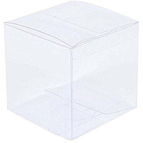 100 Pack of 6cm Clear PVC Plastic Packaging Small Boxes