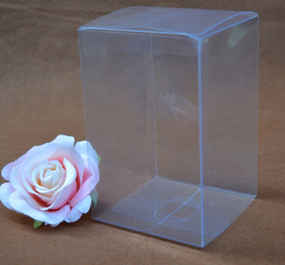 100 Pack of 8x8x10cm Clear PVC Plastic Packaging Small Boxes