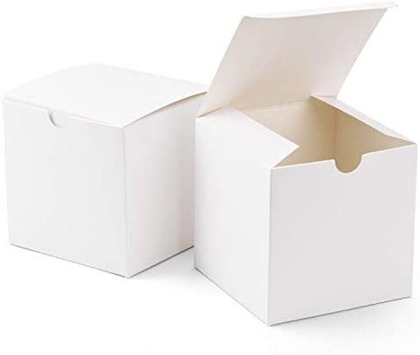 100 Pack of White 5x5x8cm Square Cube Card Gift Box