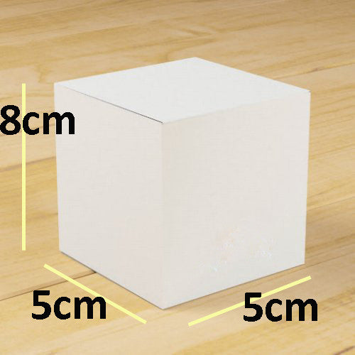 100 Pack of White 5x5x8cm Square Cube Card Gift Box