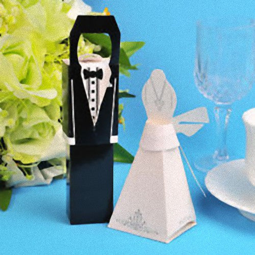 10 Pack 5 Bride and 5 Groom Bomboniere Favour Box