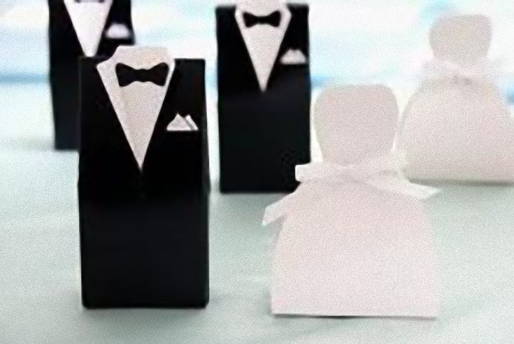 10 Pack 5 Bride Gown 5 Groom Tux Bomboniere Favour Box