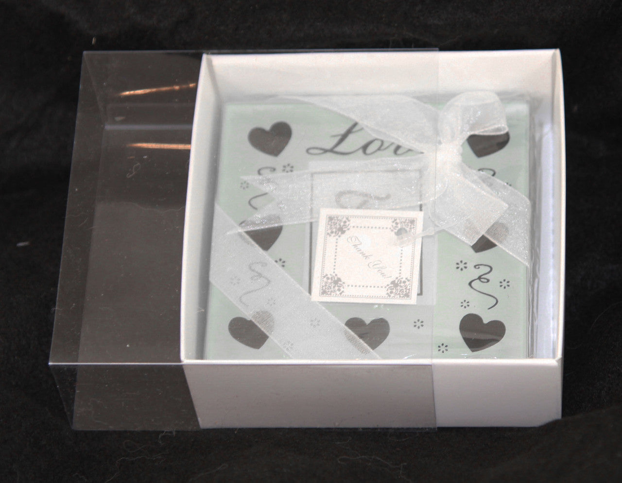 10 Pack of 8cm Display Box- 2cm deep - White Card with Clear Slide On PVC Lid