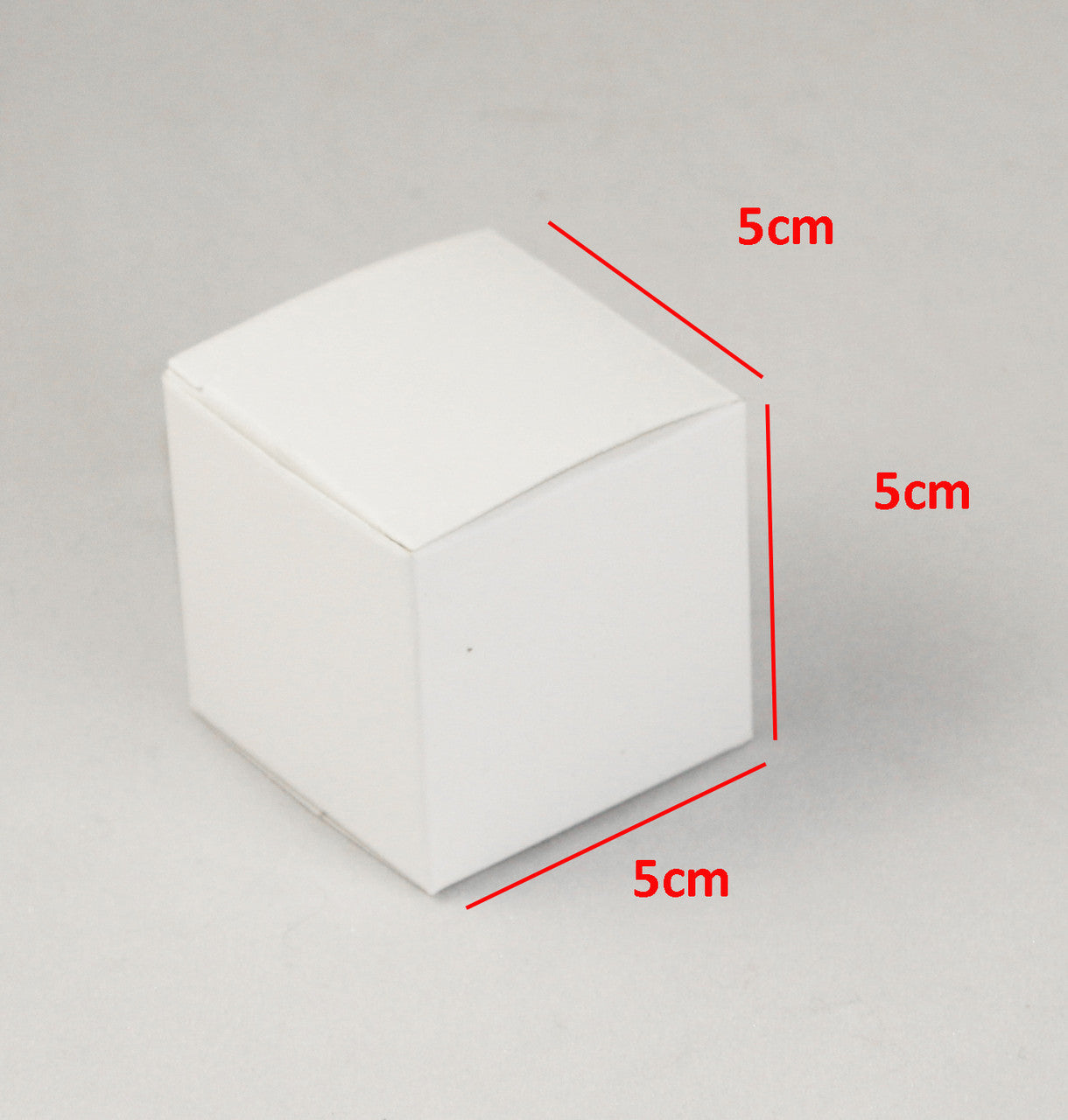 10 Pack of White 5cm Square Cube Card Gift Box