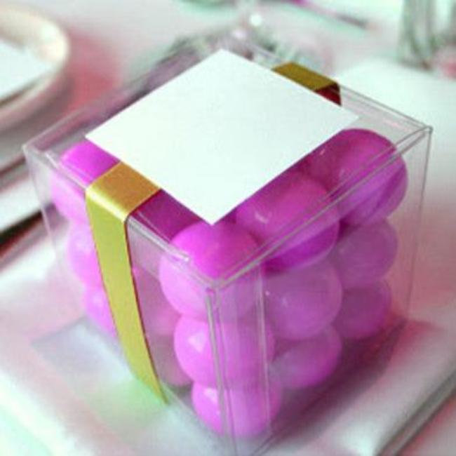 50 Pack of 7cm Clear PVC Plastic Packaging Small Cube Boxes