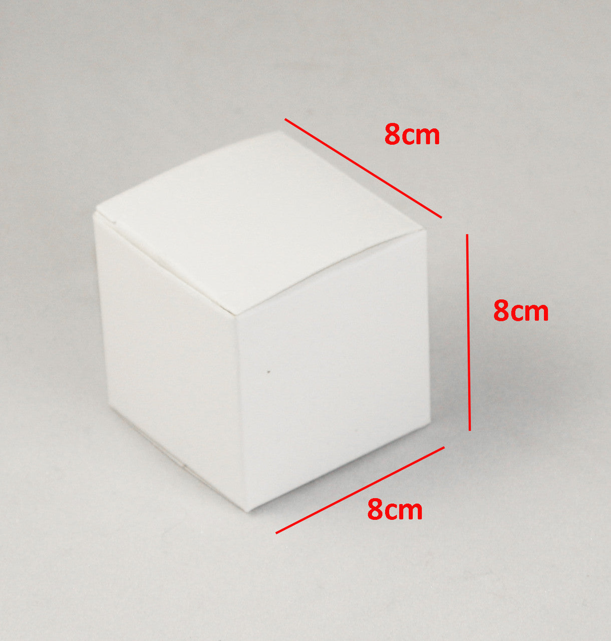 50 Pack of White 8x8x8cm Square Cube Card Gift Boxes