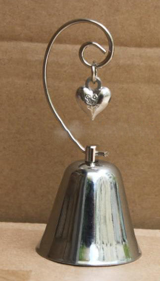 10 Pk Silver Wedding Heart Kissing Bell Name Card Holder Bomboniere Favour Gift