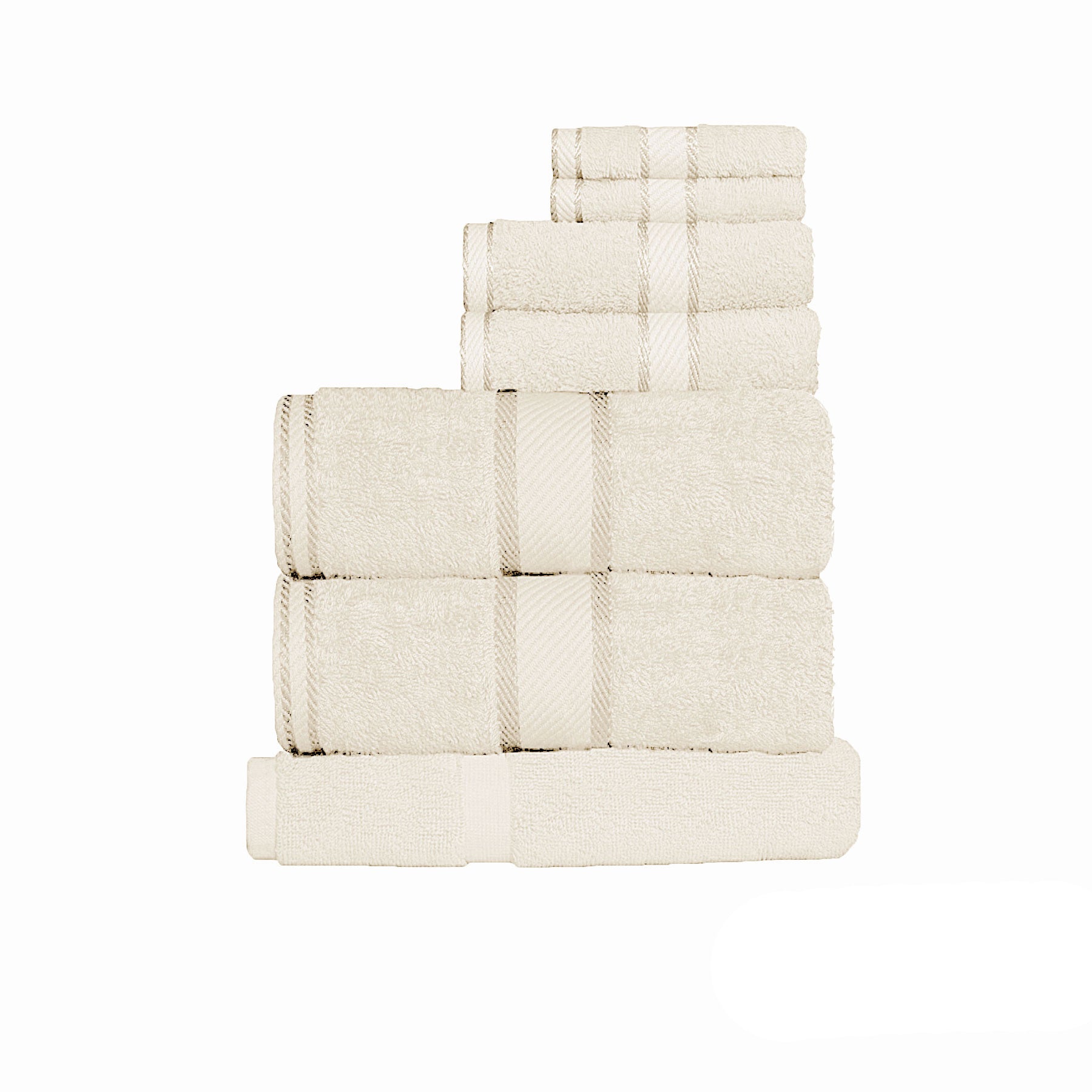 Kingtex 550gsm Cotton 7 Pce Towel Set Cream