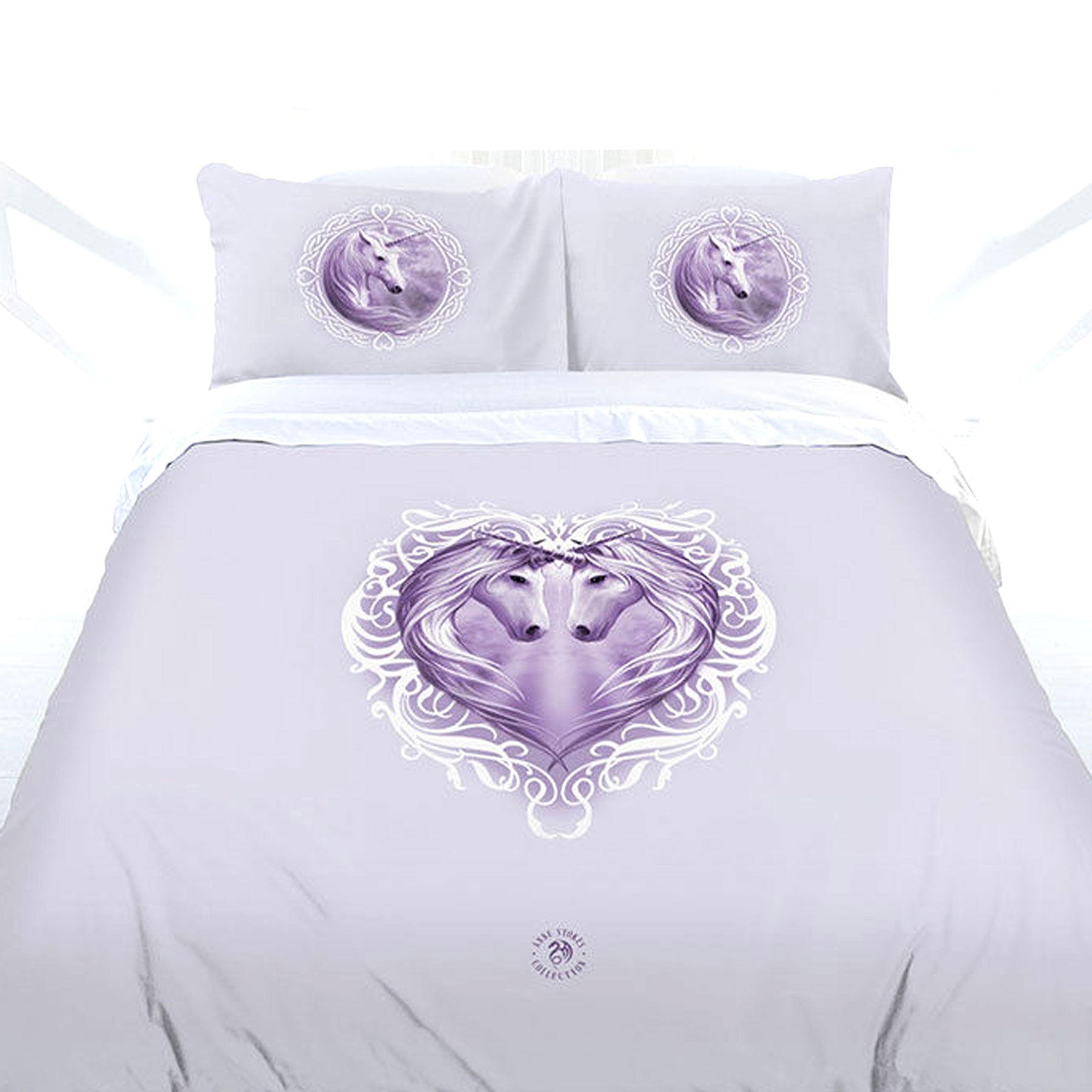 Anne Stokes White Unicorn Quilt Cover Set Queen