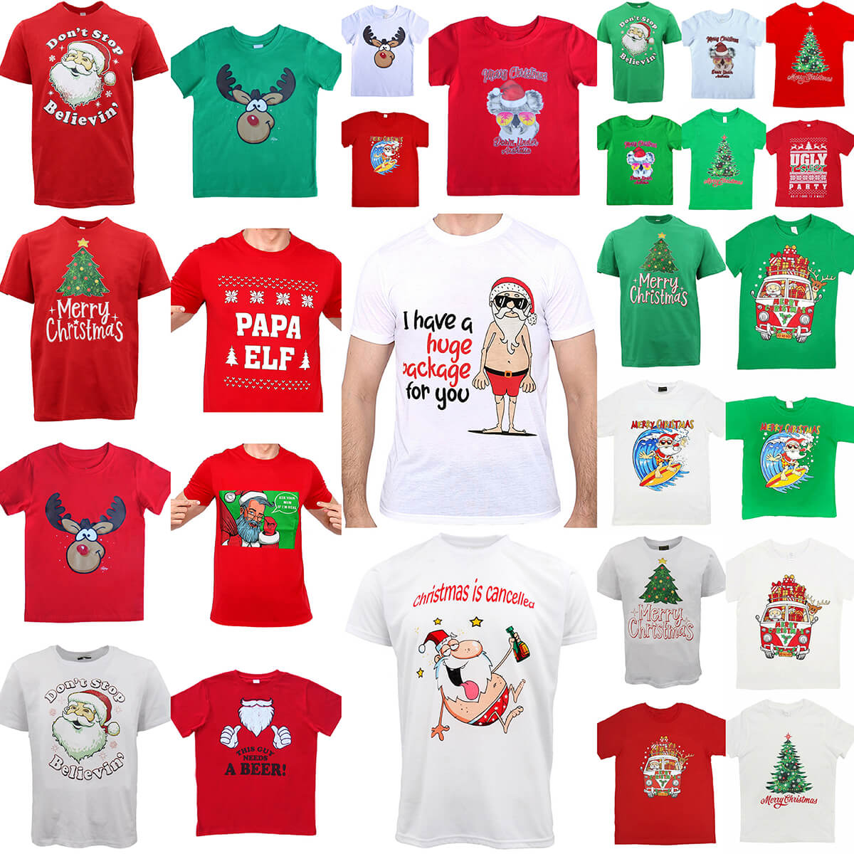 Funny Adult Xmas Christmas T Shirt 100% Cotton Reindeer (Green), M