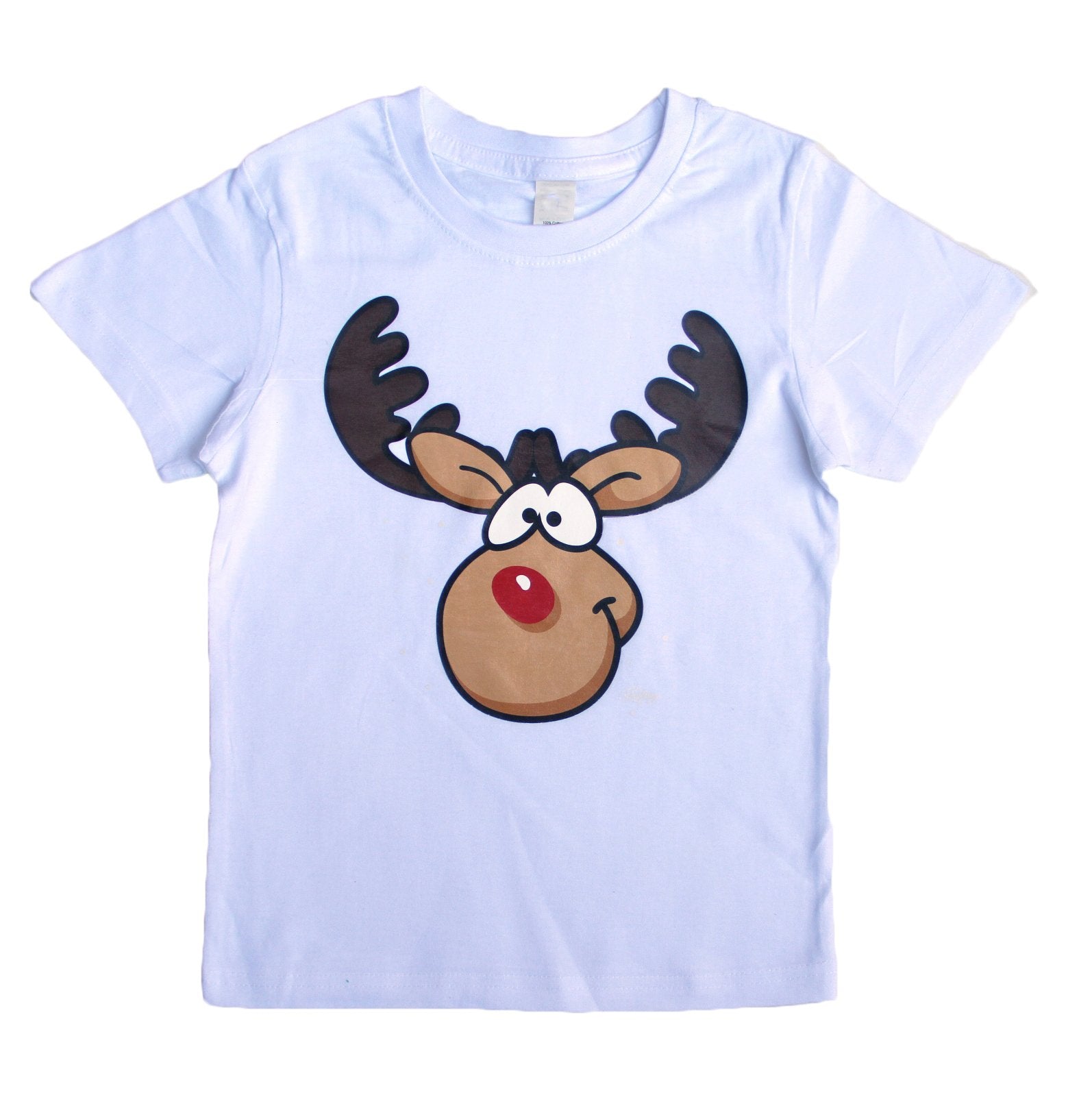 Funny Adult Xmas Christmas T Shirt 100% Cotton Reindeer (White), S