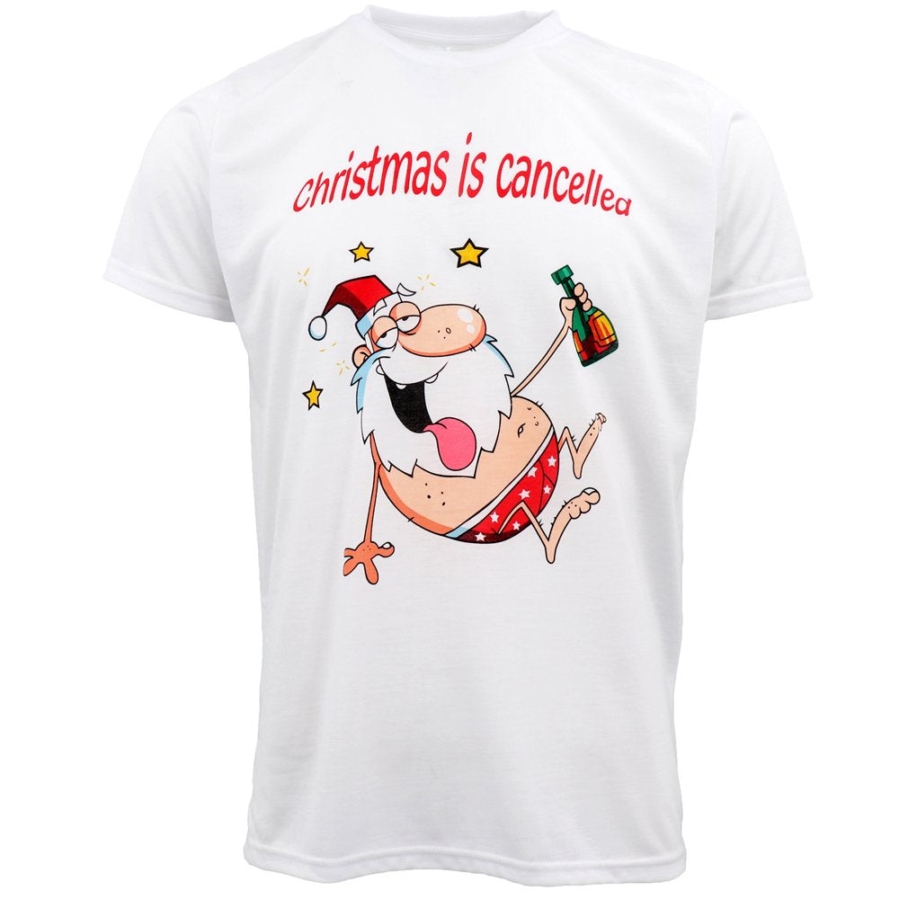 Funny Adult Xmas Christmas T Shirt 100% Cotton Reindeer (White), S