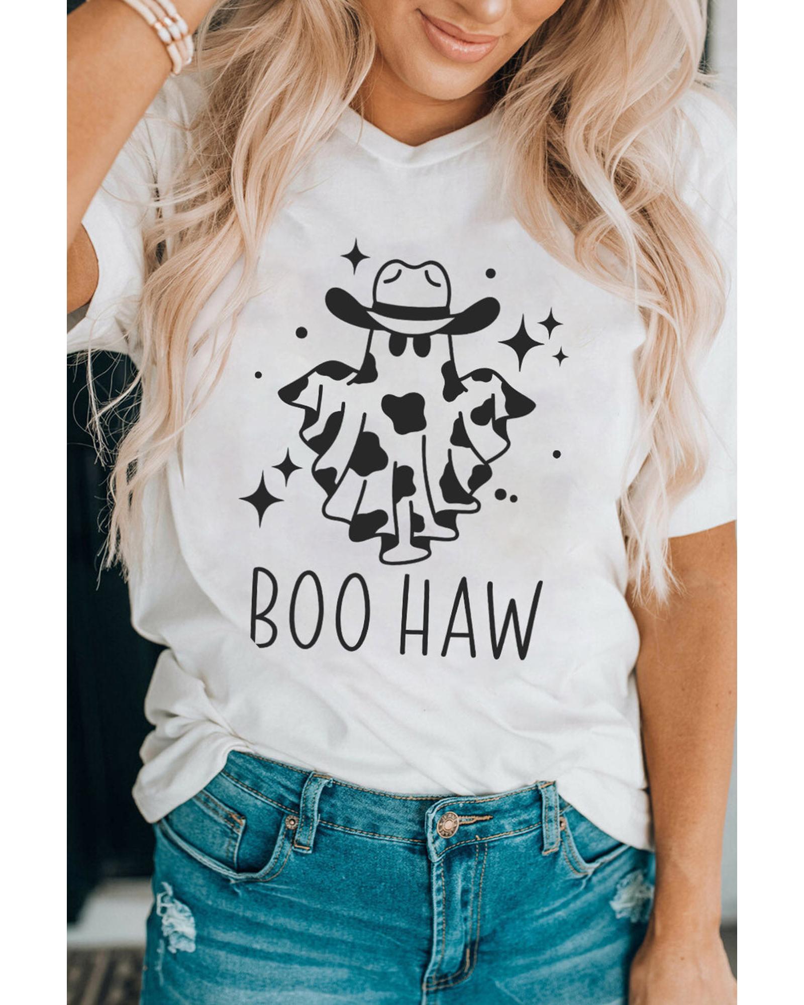 Azura Exchange BOO HAW Graphic Crew Neck Tee - L