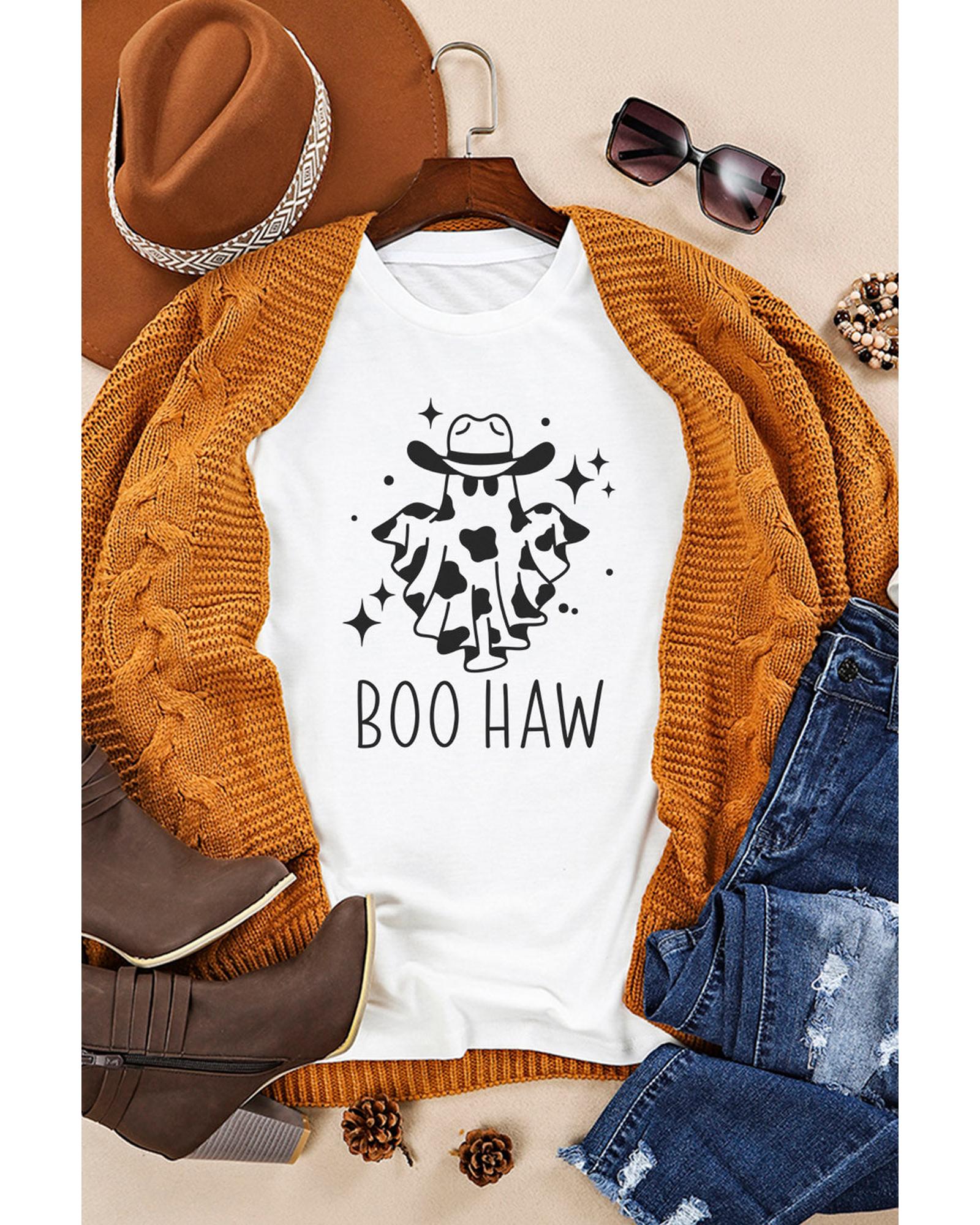 Azura Exchange BOO HAW Graphic Crew Neck Tee - S