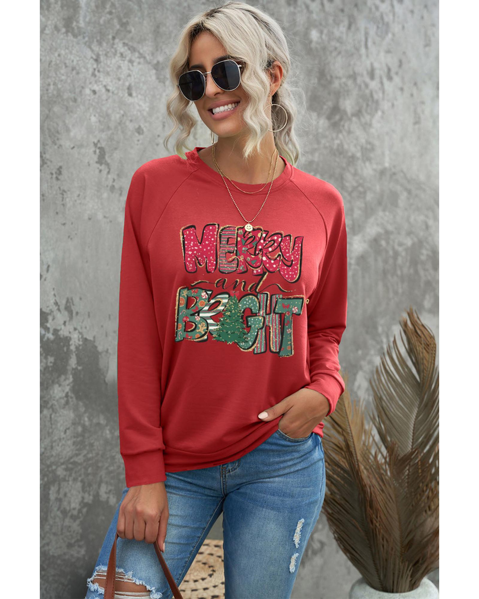 Azura Exchange Merry and Bright Xmas Tree Sweatshirt - XL